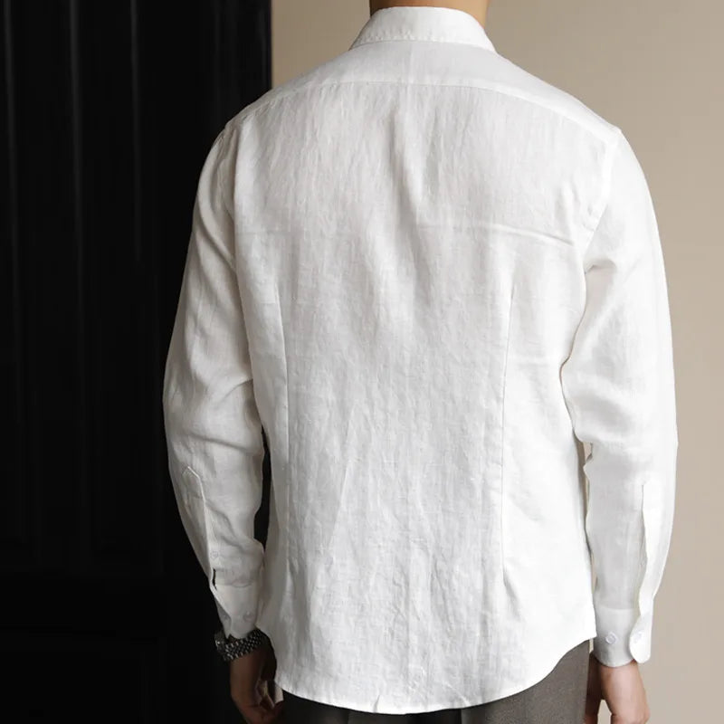 Loops LS033 Herren Leinen Businesshemd