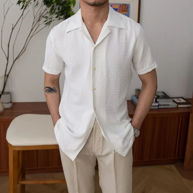 Camisa Looped LS037 con cuello cubano