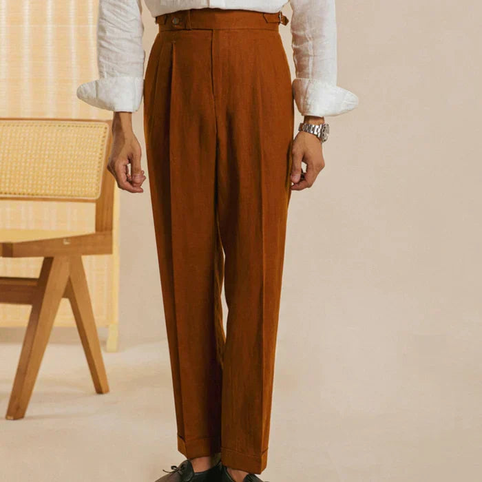 Pantalones de Lino con Trabillas LS035