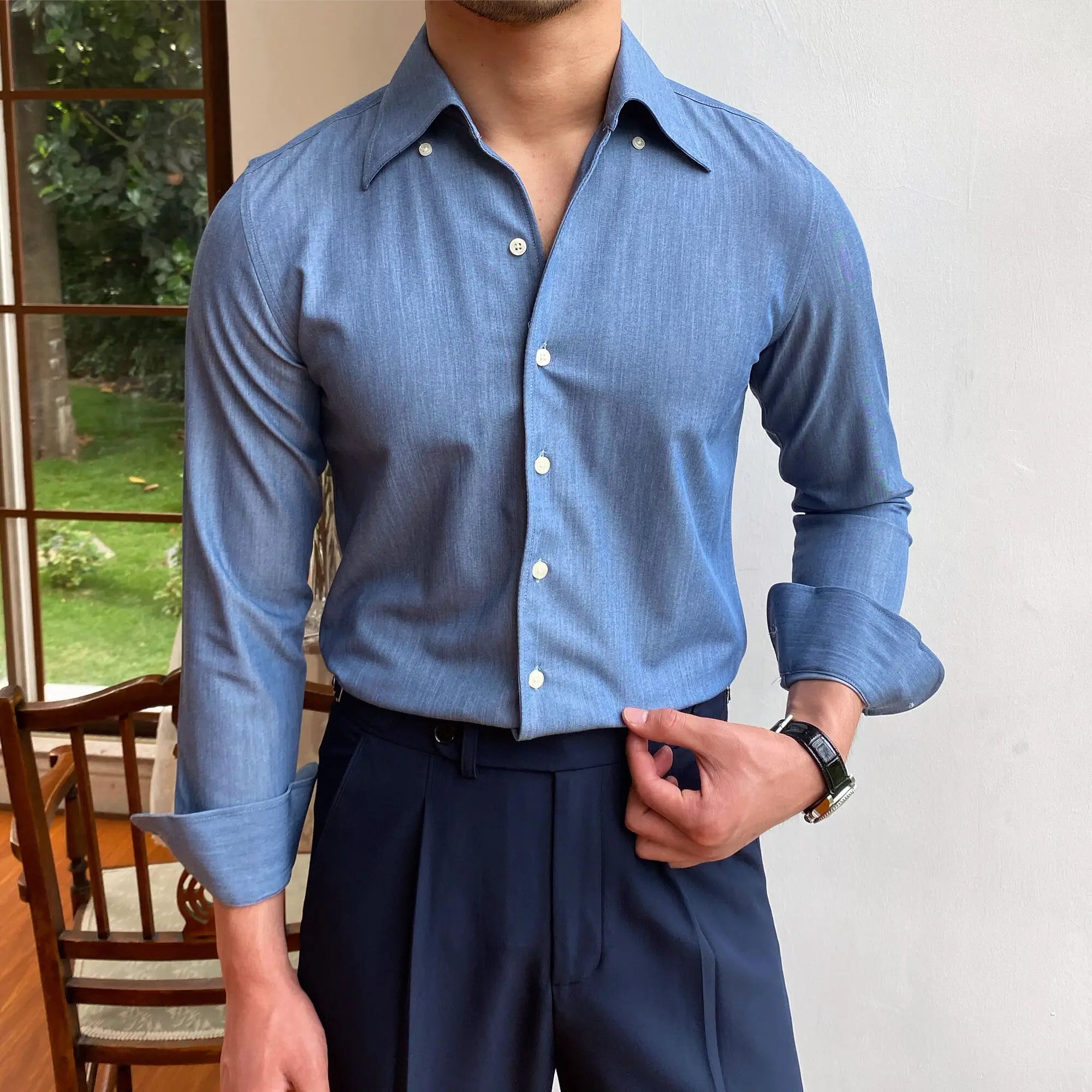 Chemise habillée homme avec boucles LS033