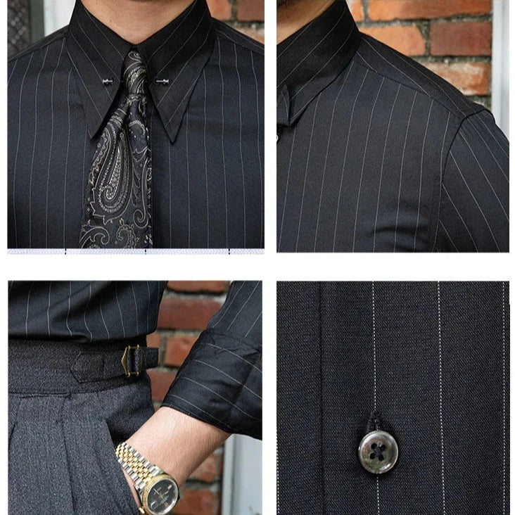 Camisa de rayas con broche