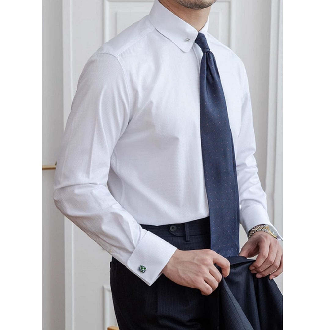 Camisa de cuello corto con gemelos