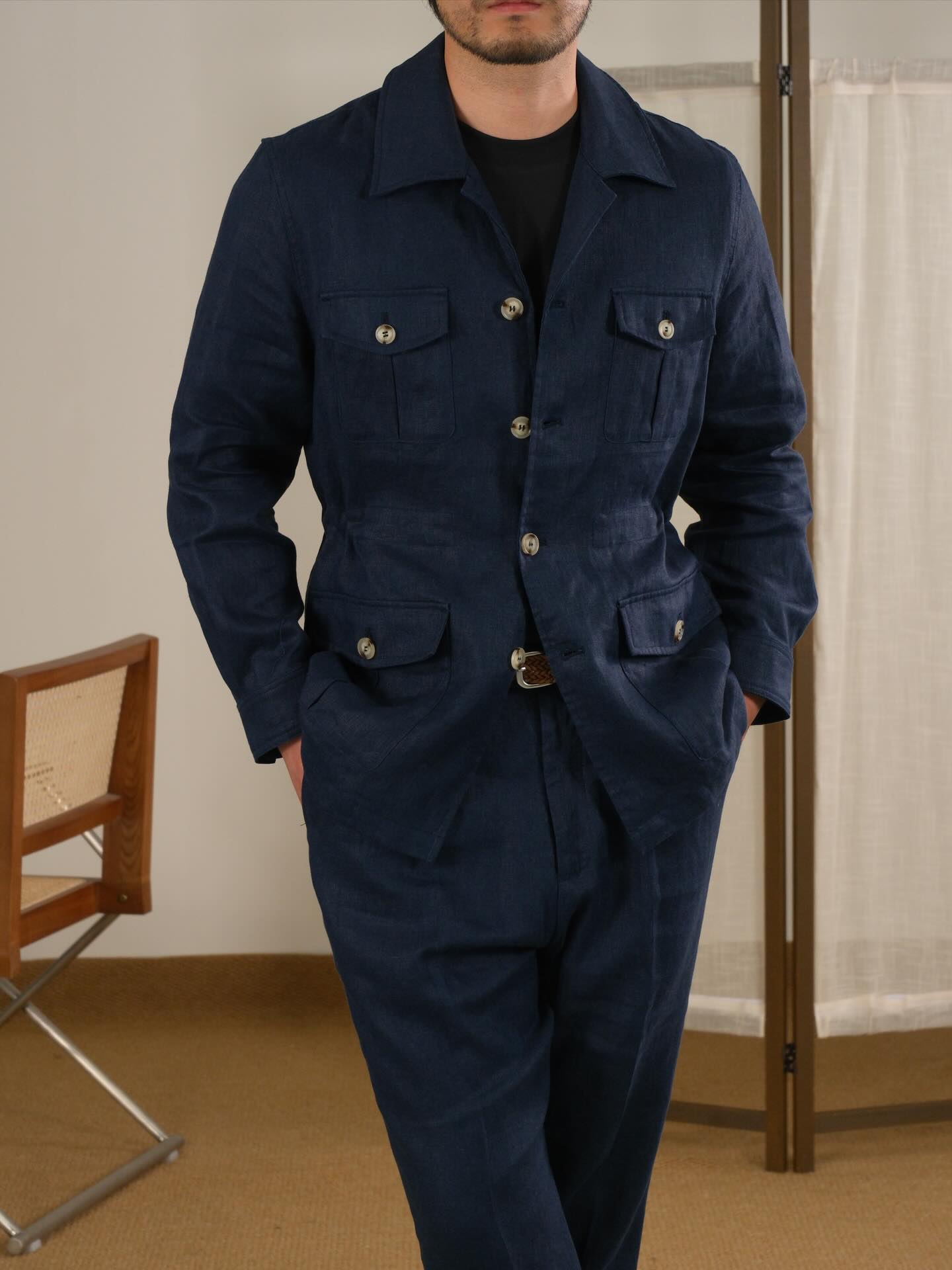 Napoli Leinen Safari-Jacke