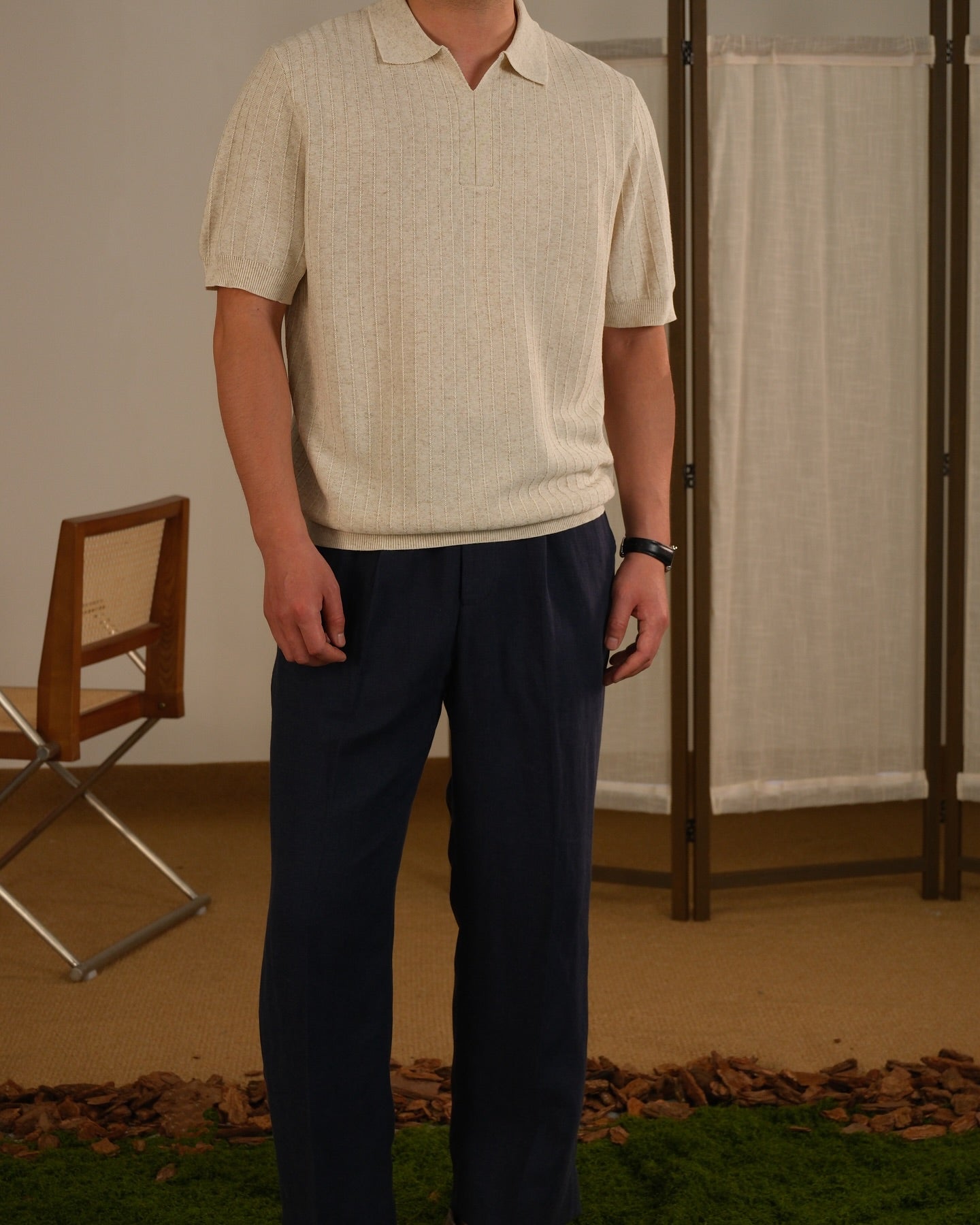 Napoli Leinen Strick-Polo