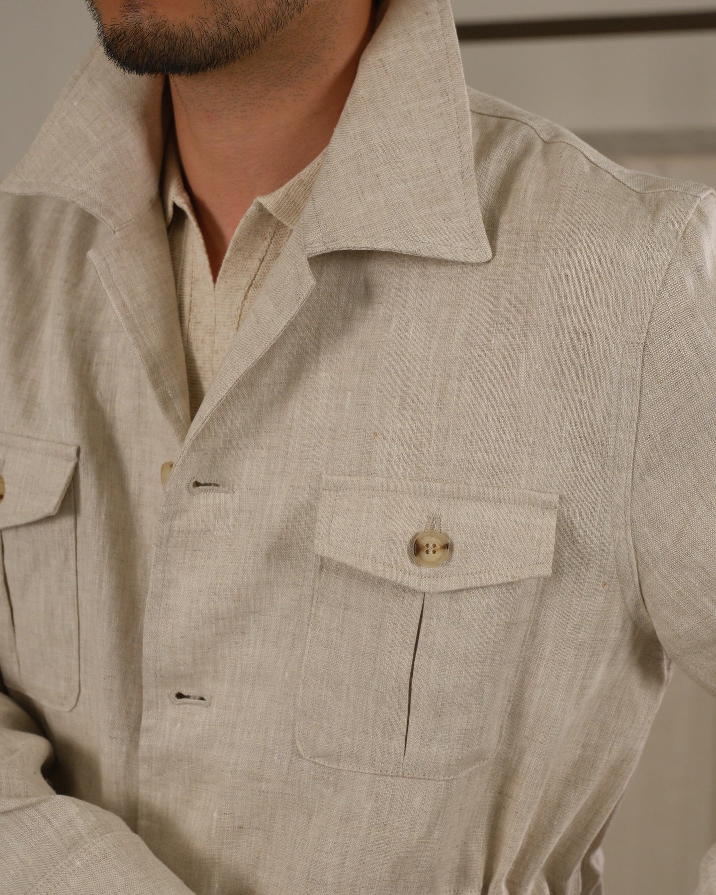 Napoli Leinen Safari-Jacke