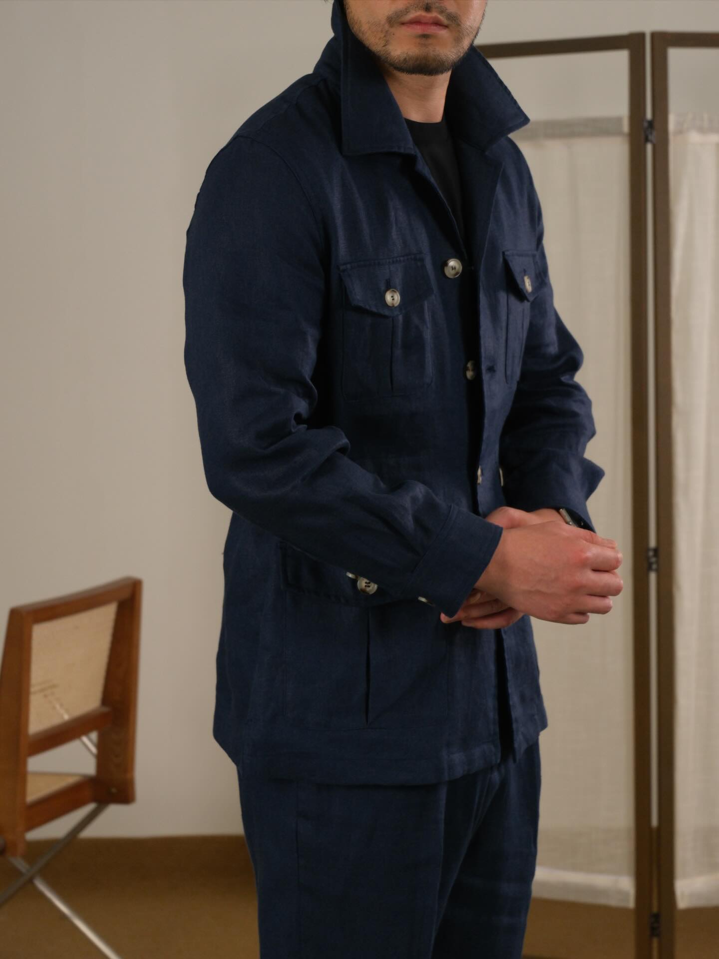 Napoli Leinen Safari-Jacke