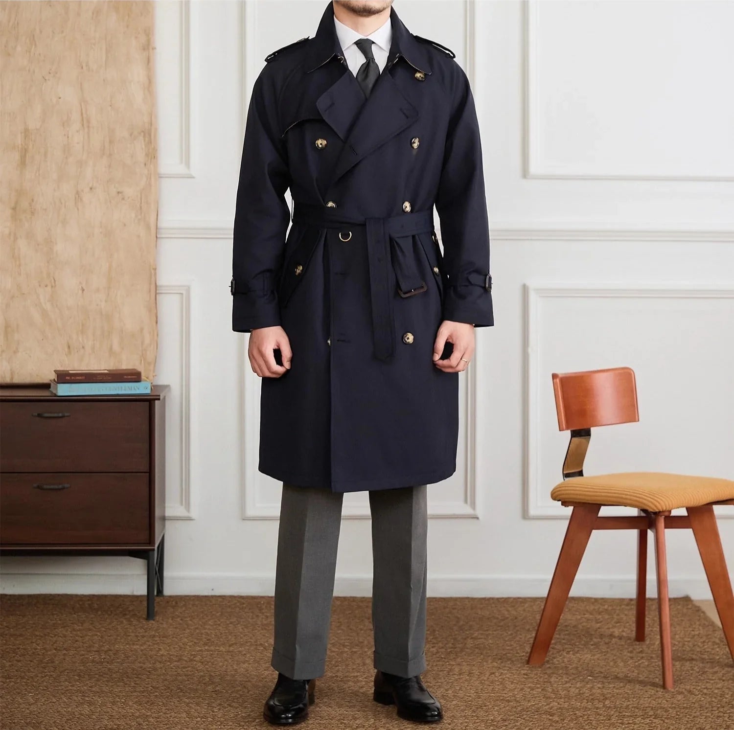 Trench Coat Doppiopetto Regents Misto Cotone