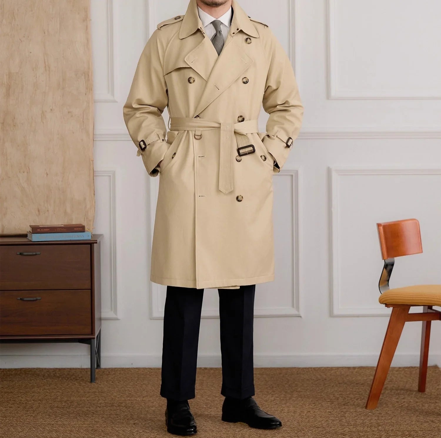 Trench Coat Doppiopetto Regents Misto Cotone