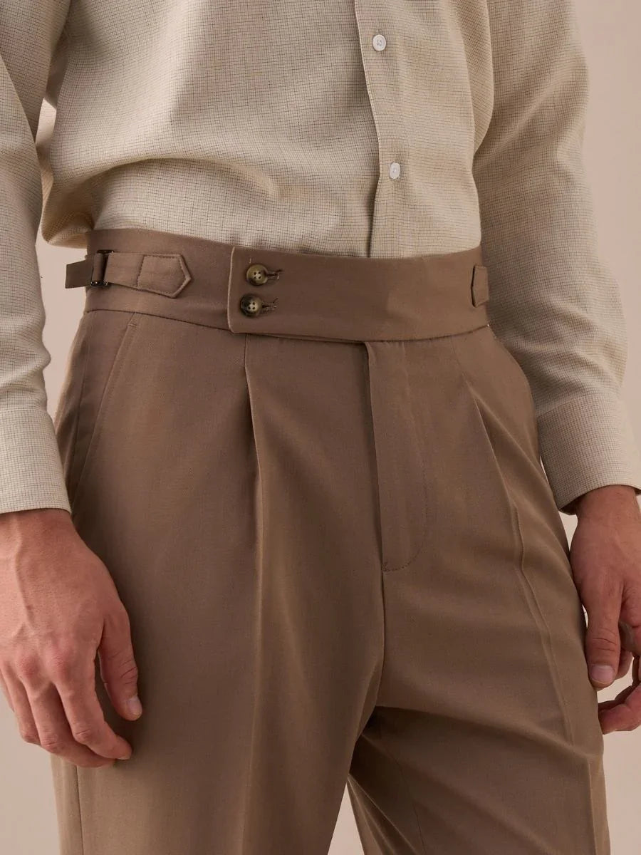 Pantalones Palena plisados de tiro alto