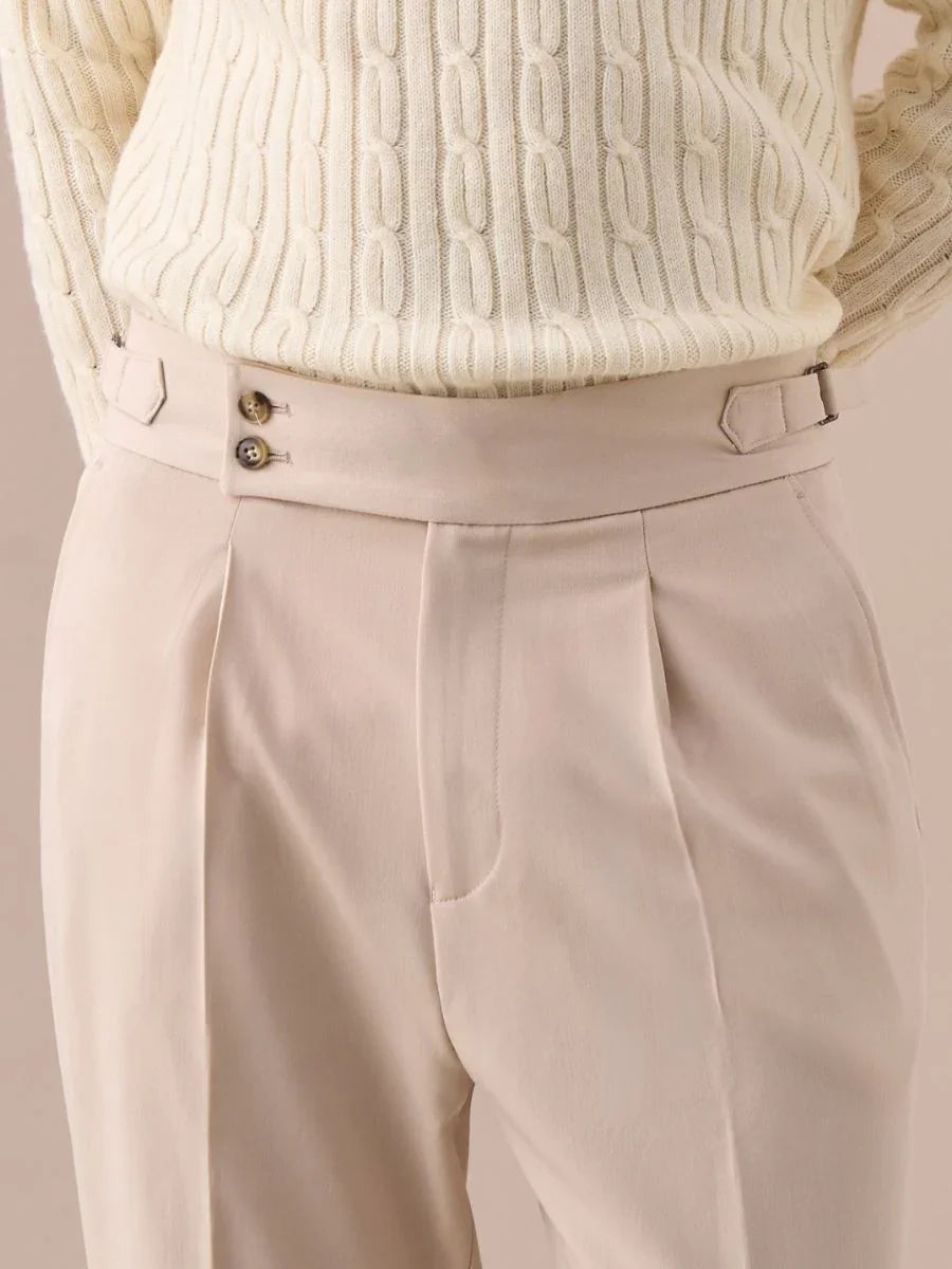 Pantalones Palena plisados de tiro alto