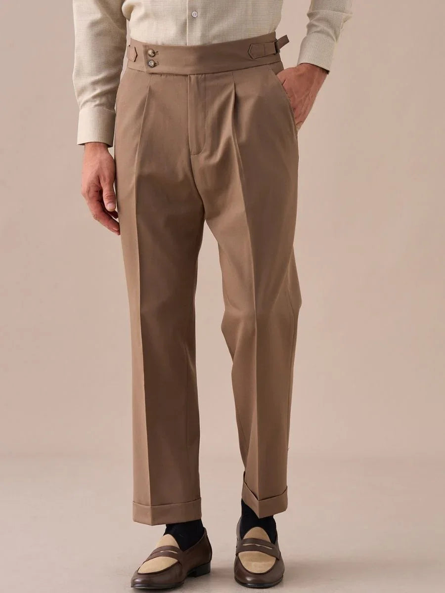 Pantalones Palena plisados de tiro alto