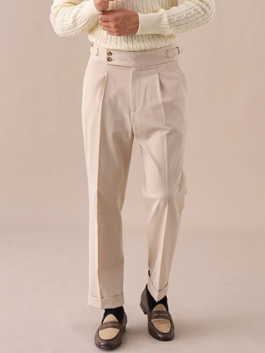 Pantalones Palena plisados de tiro alto