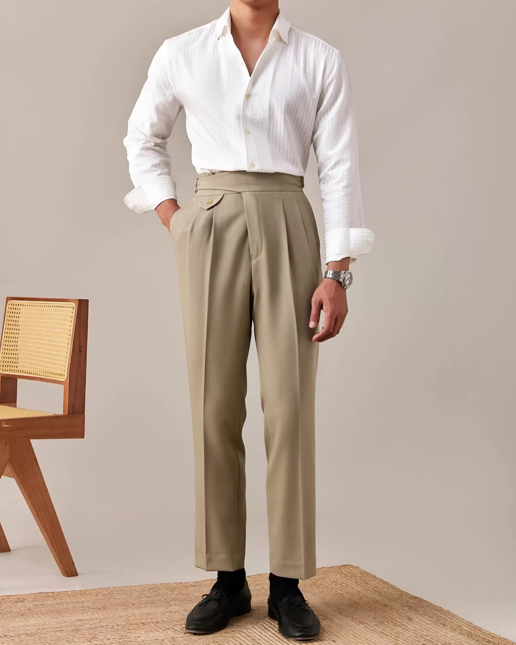 Pantalones Gurkha con trabillas LS017