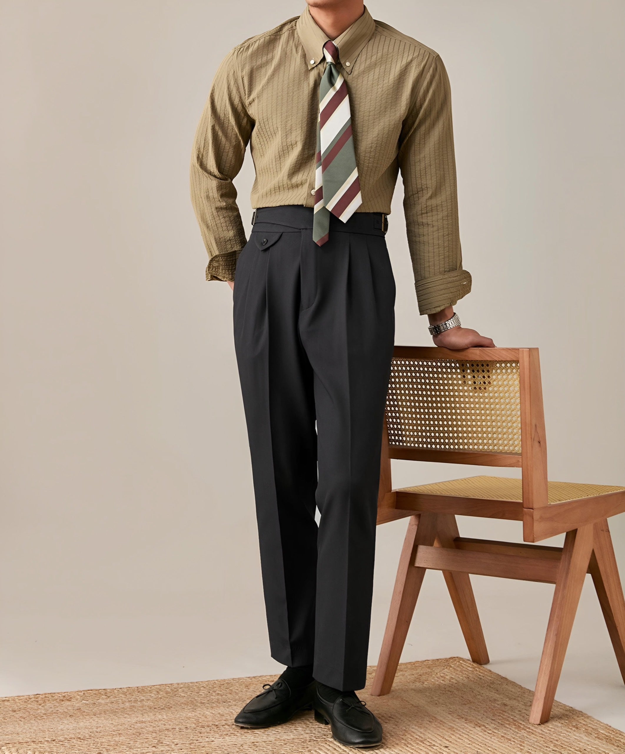 Pantalones Gurkha con trabillas LS017